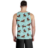 Horses running horses rider pattern Men Tank Top