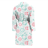 Clock Time Pattern Blackground Men'S Bathrobe