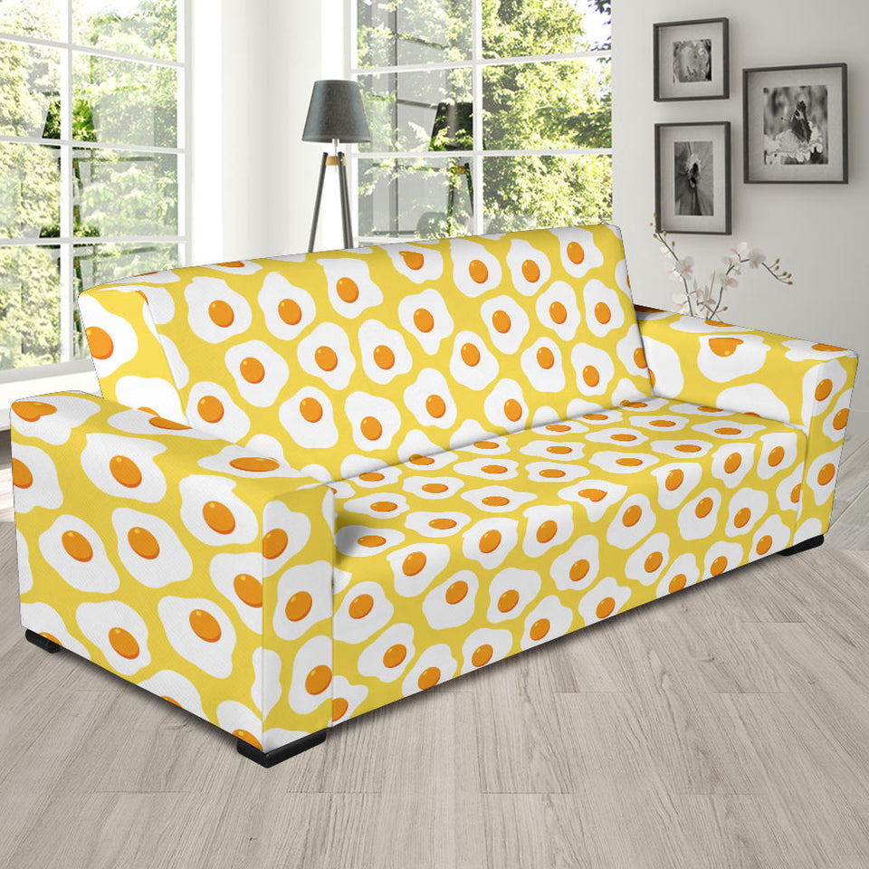 Fried Eggs Pattern Print Design 05 Sofa Slipcover