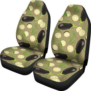 Eggplant Pattern Print Design 02 Universal Fit Car Seat Covers