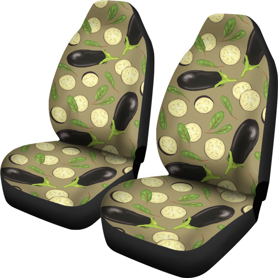 Eggplant Pattern Print Design 02 Universal Fit Car Seat Covers