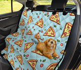 Hand Drawn Pizza Blue Background Dog Car Seat Covers