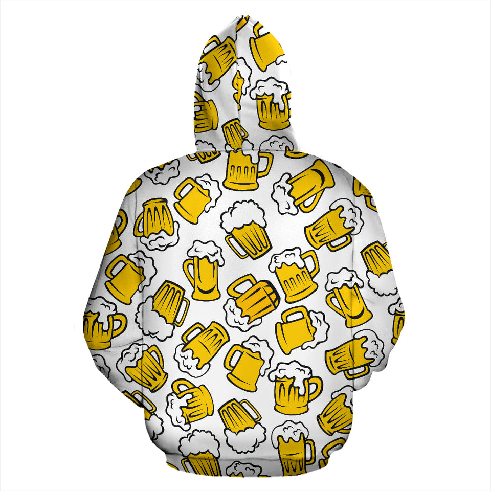 Beer Design Pattern Zip Up Hoodie