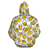 Beer Design Pattern Zip Up Hoodie