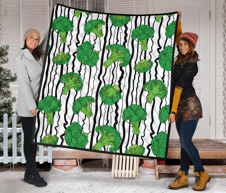 Cool Broccoli Pattern Premium Quilt