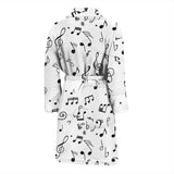 Music Notes Pattern Print Design 04 Men's Bathrobe
