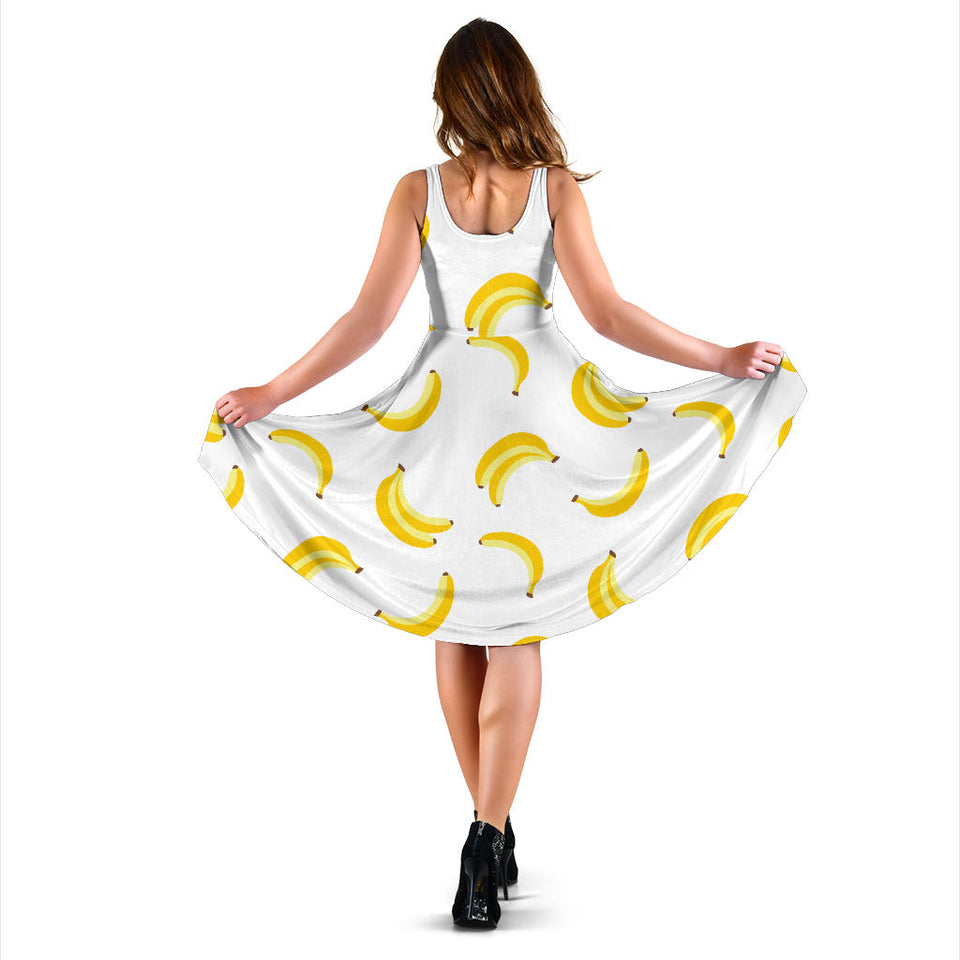 Banana Pattern Sleeveless Midi Dress