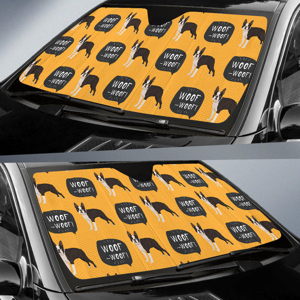 Boston Terrier Design Pattern Car Sun Shade