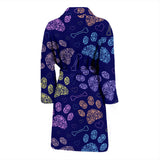 Dog Paws Pattern Print Design 02 Men's Bathrobe
