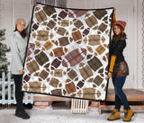 American Football Ball Pattern Premium Quilt
