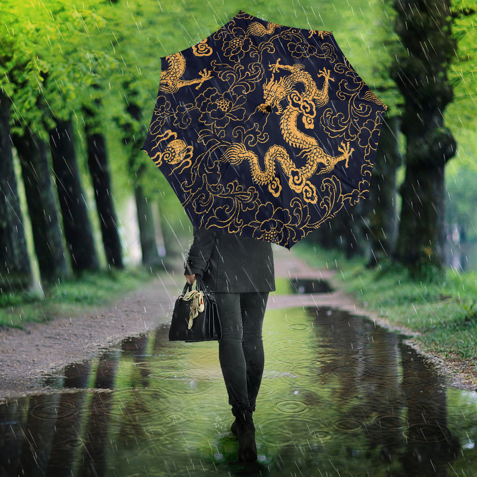 Gold Dragon Pattern Umbrella
