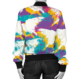 Colorful Crow Illustration Pattern Women'S Bomber Jacket