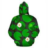 Frog Waterlily Pattern Zip Up Hoodie