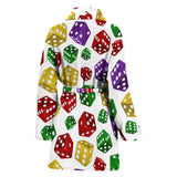 Dice Pattern Print Design 03 Women's Bathrobe