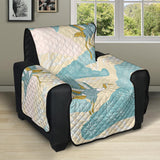 Bonsai bamboo stork japanese pattern cream theme Recliner Cover Protector