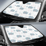 Cute Rhino Heart Pattern Car Sun Shade