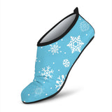 Snowflake Pattern Blue Background Aqua Shoes