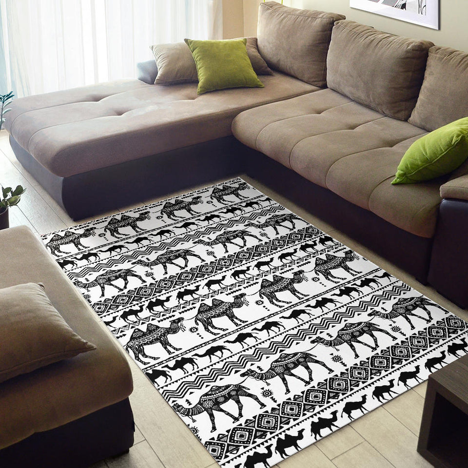 Camel Polynesian Tribal Pattern Area Rug