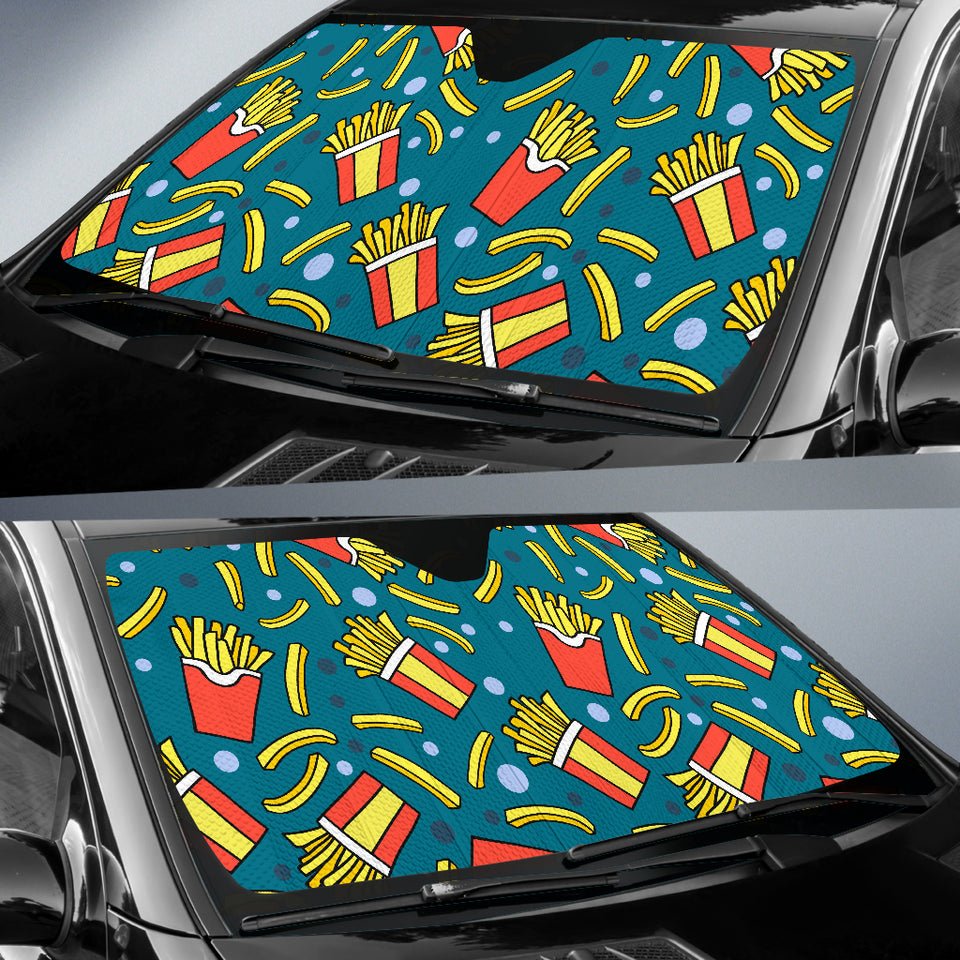 French Fries Red Paper Box Pattern Car Sun Shade
