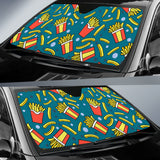 French Fries Red Paper Box Pattern Car Sun Shade