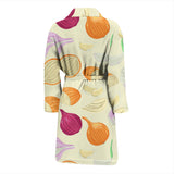 Onion Garlic White Red Pattern Men'S Bathrobe