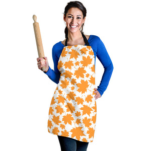 Orange Maple Leaf Pattern Adjustable Apron