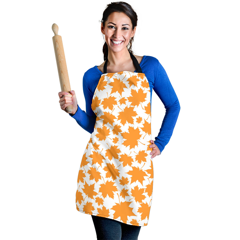 Orange Maple Leaf Pattern Adjustable Apron