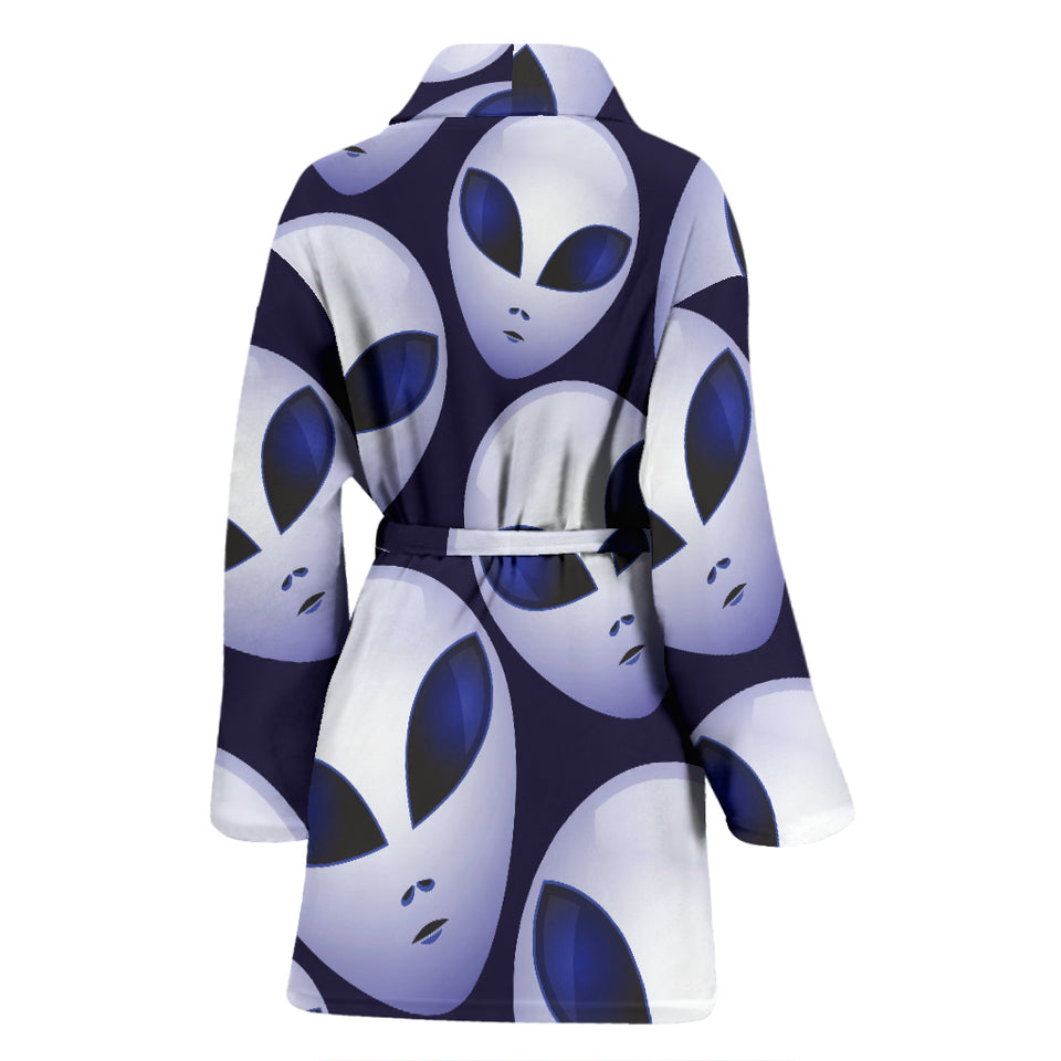 Alien Pattern Print Design 01 Women's Bathrobe