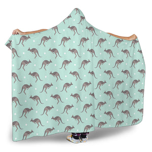 Kangaroo Pattern Background Hooded Blanket