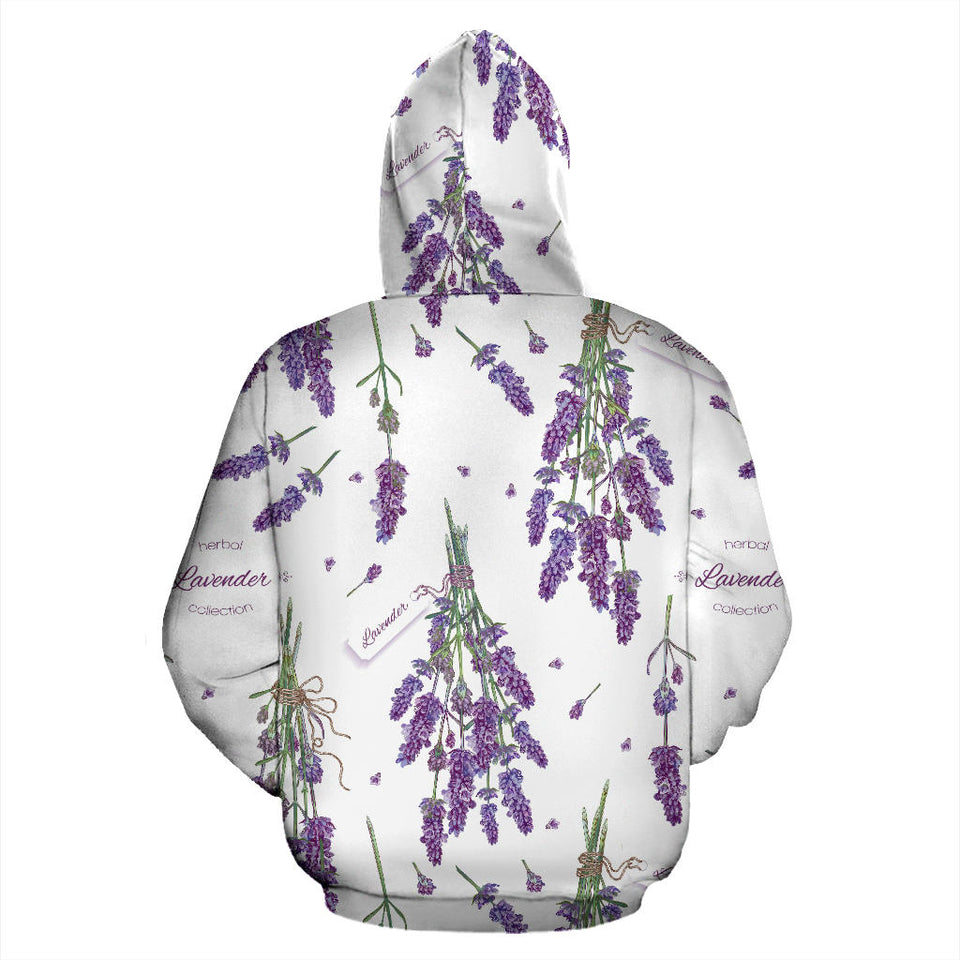 Lavender Flower Design Pattern Men Women Pullover Hoodie