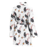 Ostrich Pattern Print Design 02 Women's Bathrobe