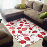 Watercolor Hand Drawn Beautiful Strawberry Pattern Area Rug