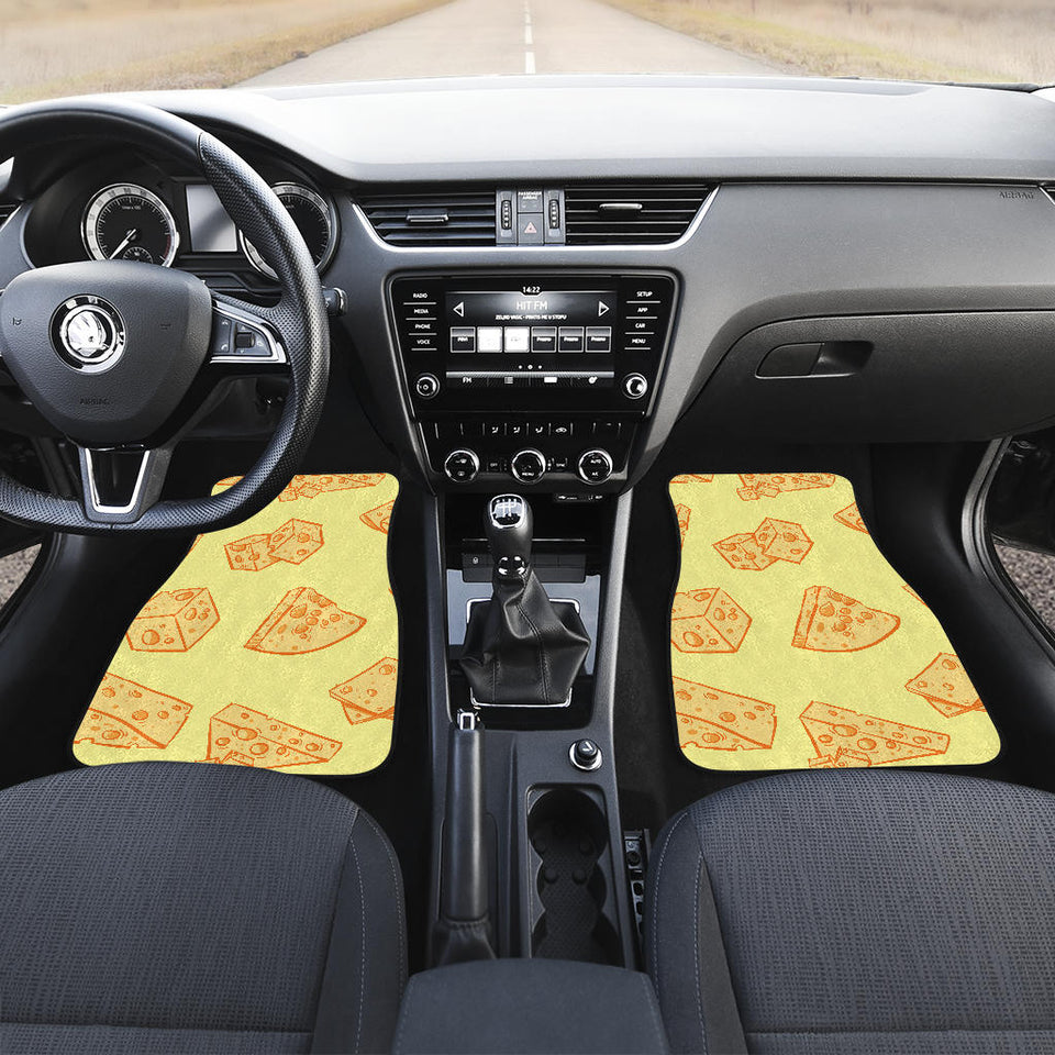 Cheese Design Pattern Front And Back Car Mats