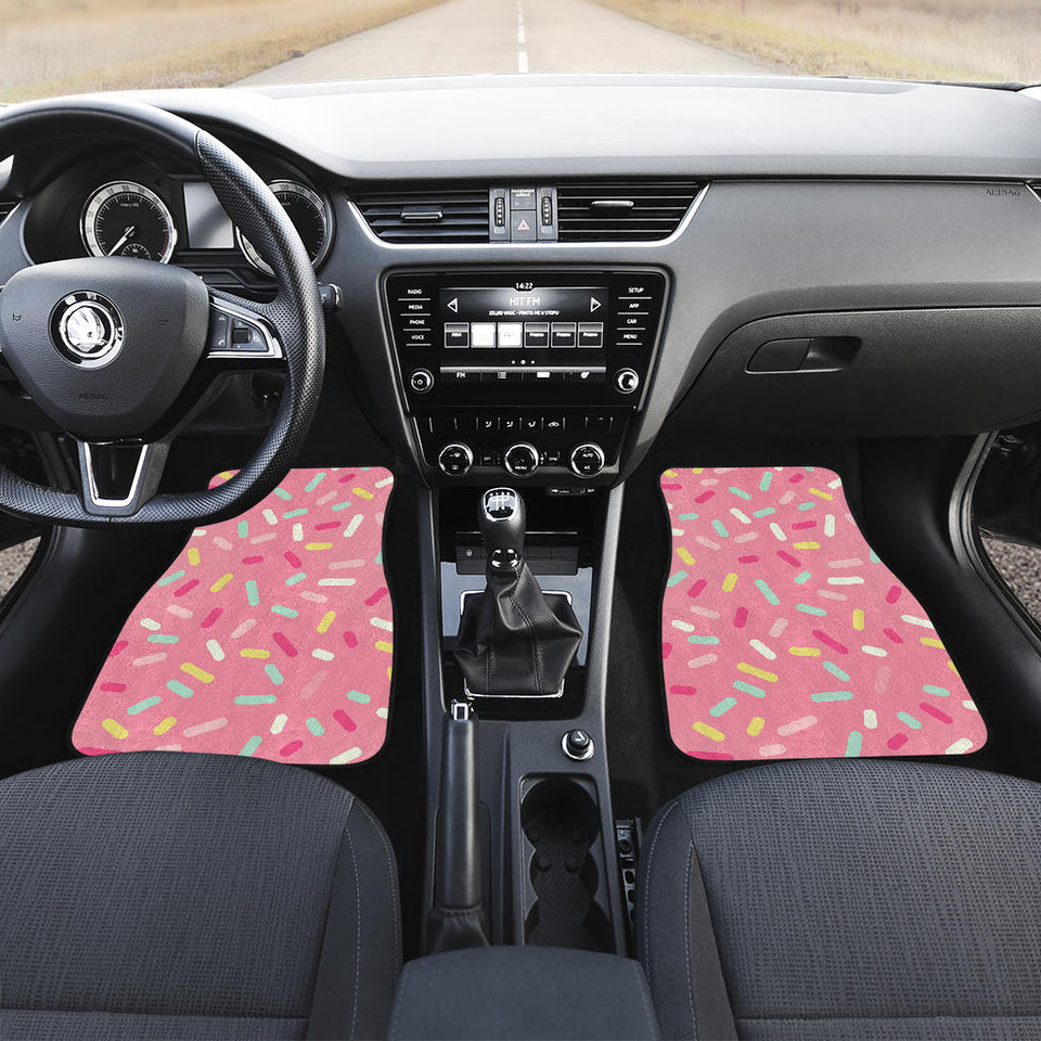 Pink Donut Glaze Candy Pattern Front And Back Car Mats