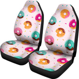 Donut Pattern Glaze Pink Background Universal Fit Car Seat Covers
