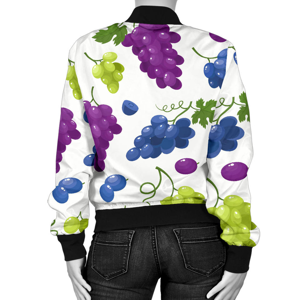 Grape Pattern Women'S Bomber Jacket