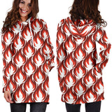 Fire Flame Symbol Design Pattern Women'S Hoodie Dress