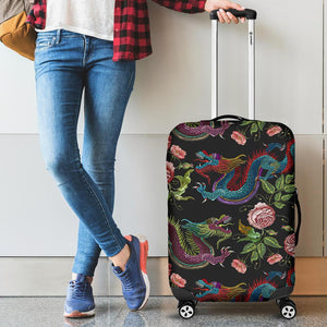 Dragons Flower Pattern Cabin Suitcases Luggages