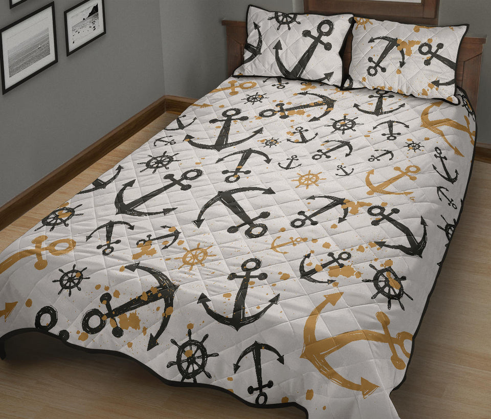 Anchors Rudders pattern Quilt Bed Set