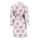 Pig Pattern Print Design 03 Men's Bathrobe
