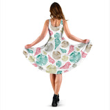 Colorful Shell Pattern Sleeveless Midi Dress