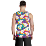 Colorful crow illustration pattern Men Tank Top