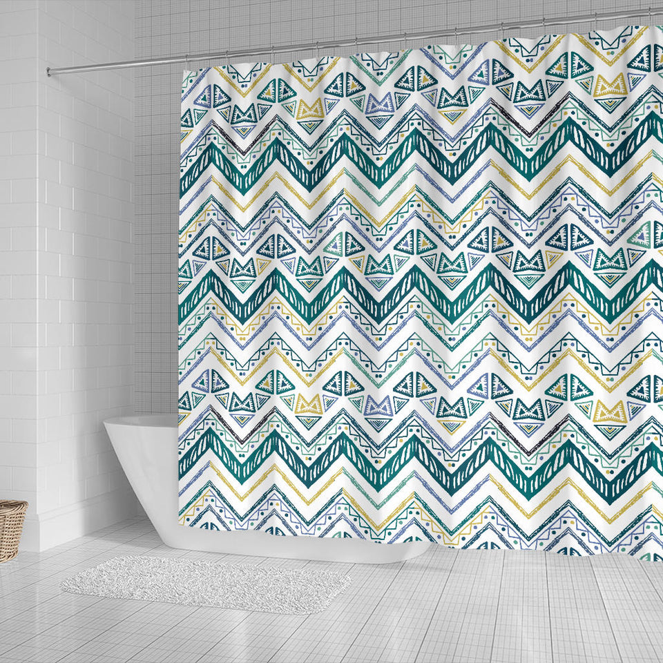 Zigzag  Chevron Paint Design Pattern Shower Curtain Fulfilled In US
