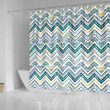 Zigzag  Chevron Paint Design Pattern Shower Curtain Fulfilled In US