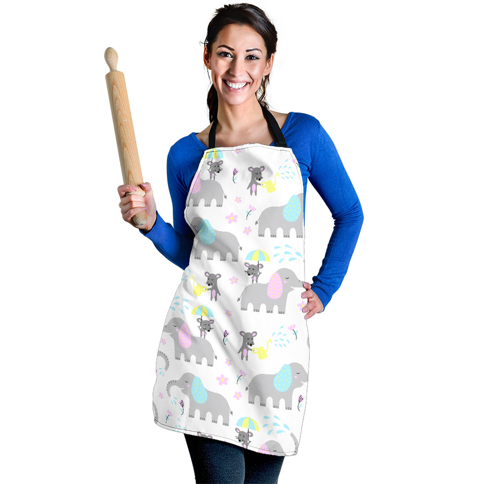 Cute Elephant Mouse Pattern Adjustable Apron