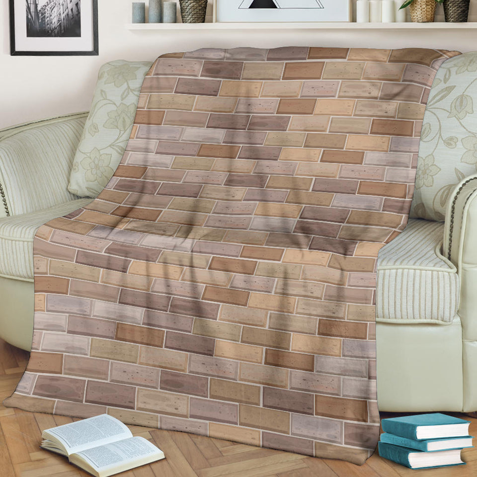 Brick Printed Pattern Print Design 01 Premium Blanket