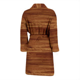 Wood Printed Pattern Print Design 04 Men's Bathrobe