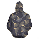 Gold Ginkgo Leaves Zip Up Hoodie