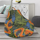 Colorful Papaya Tropical Leaves Bean Bag Cover