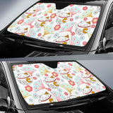 Maneki Neko Cat Fan Sakura Car Sun Shade